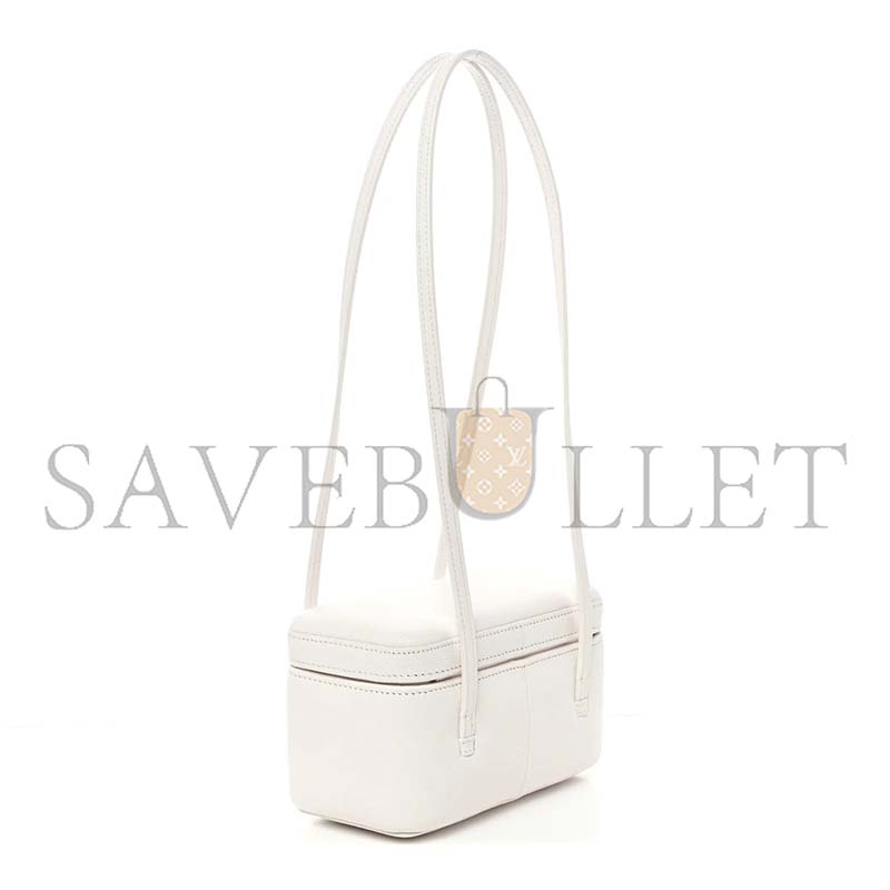 Ch**el MASTER SHINY CAVIAR PREPPY COCO LONG VANITY WITH STRAP WHITE (17*10*8cm)